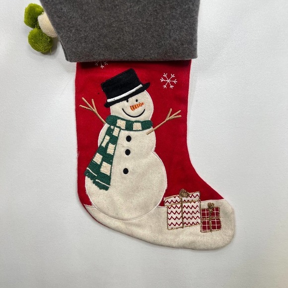 New Isaac Mizrahi Snowman & Polar Bear Christmas Stocking Set 2 Pack Wool Blend - Picture 2 of 6